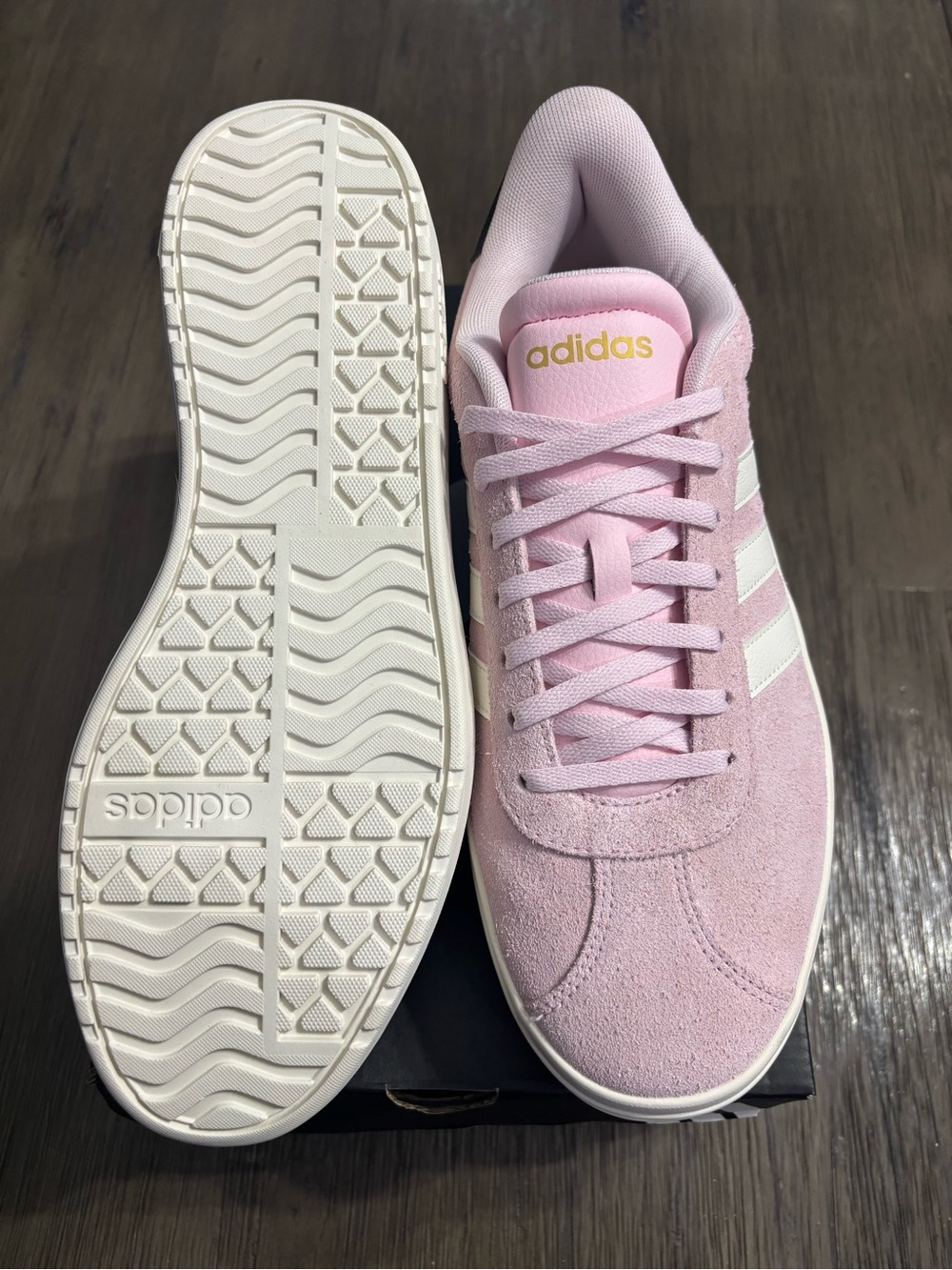Adidas VL Court BOLD Pink Suede and White Platform Sneakers NWT Womens Size 10 - Picture 5 of 7